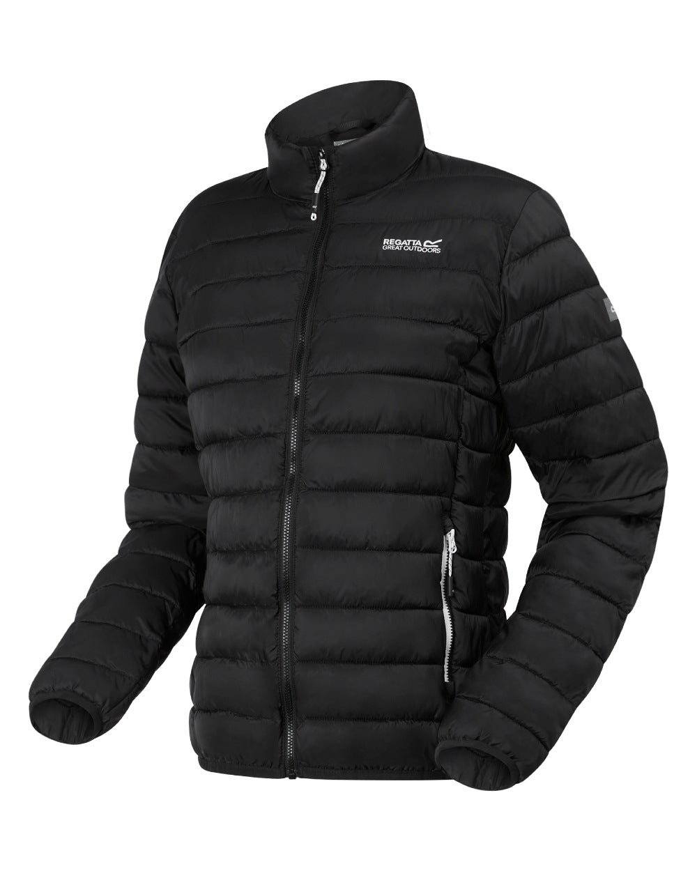 Black Coloured Regatta Womens Hillpack II Insulated Jacket on white background 