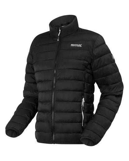 Black Coloured Regatta Womens Hillpack II Insulated Jacket on white background 