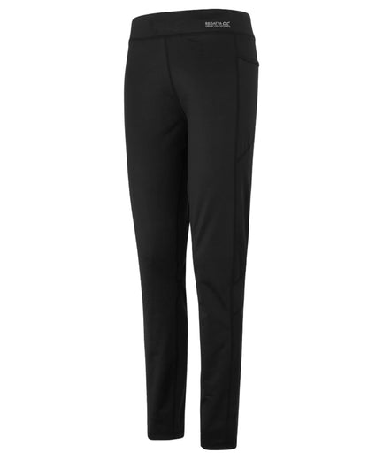 Black Coloured Regatta Womens Holeen II Winter Leggings on white background 