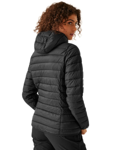 Black Coloured Regatta Womens Hooded Marizion Quilted Jacket on white background 