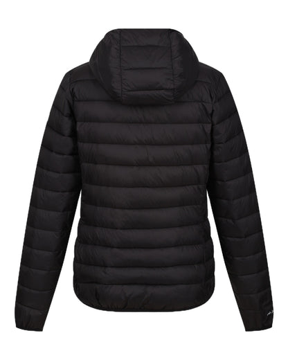 Black Coloured Regatta Womens Hooded Marizion Quilted Jacket on white background 