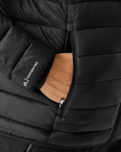 Black Coloured Regatta Womens Hooded Marizion Quilted Jacket on white background 