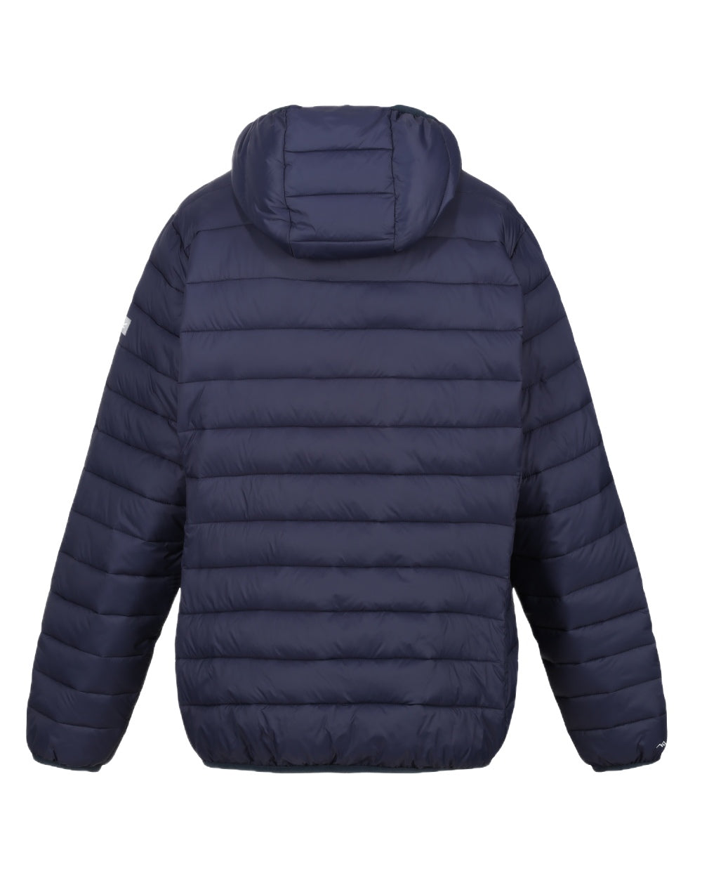 Navy Sea Haze Coloured Regatta Womens Hooded Marizion Quilted Jacket on white background 