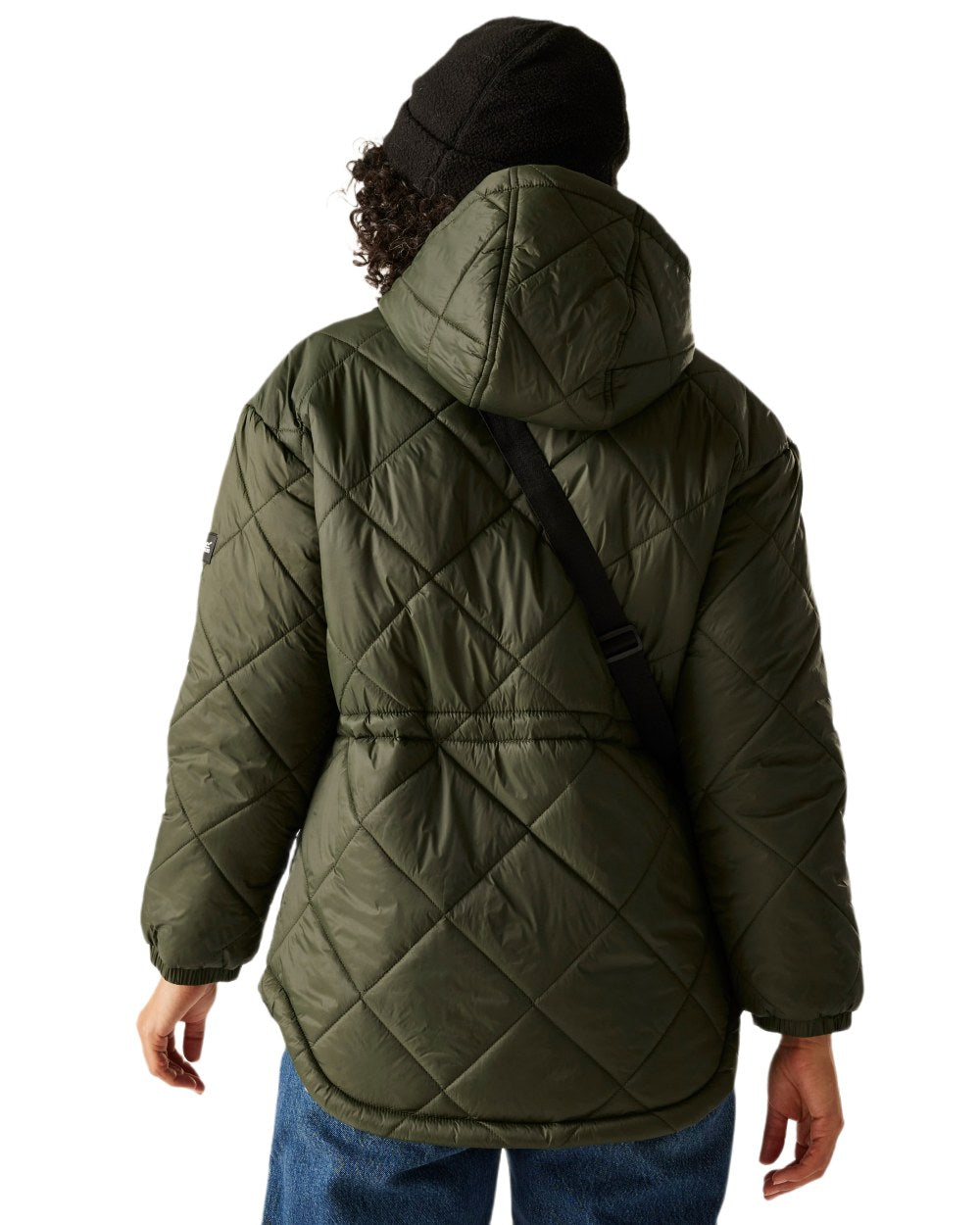 Dark Khaki Coloured Regatta Womens Ivey Quilted Jacket on white background 