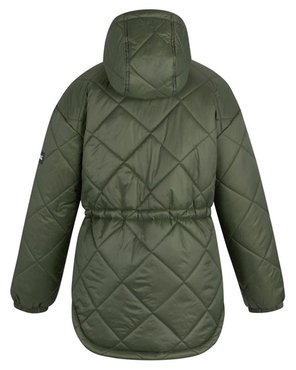 Dark Khaki Coloured Regatta Womens Ivey Quilted Jacket on white background 
