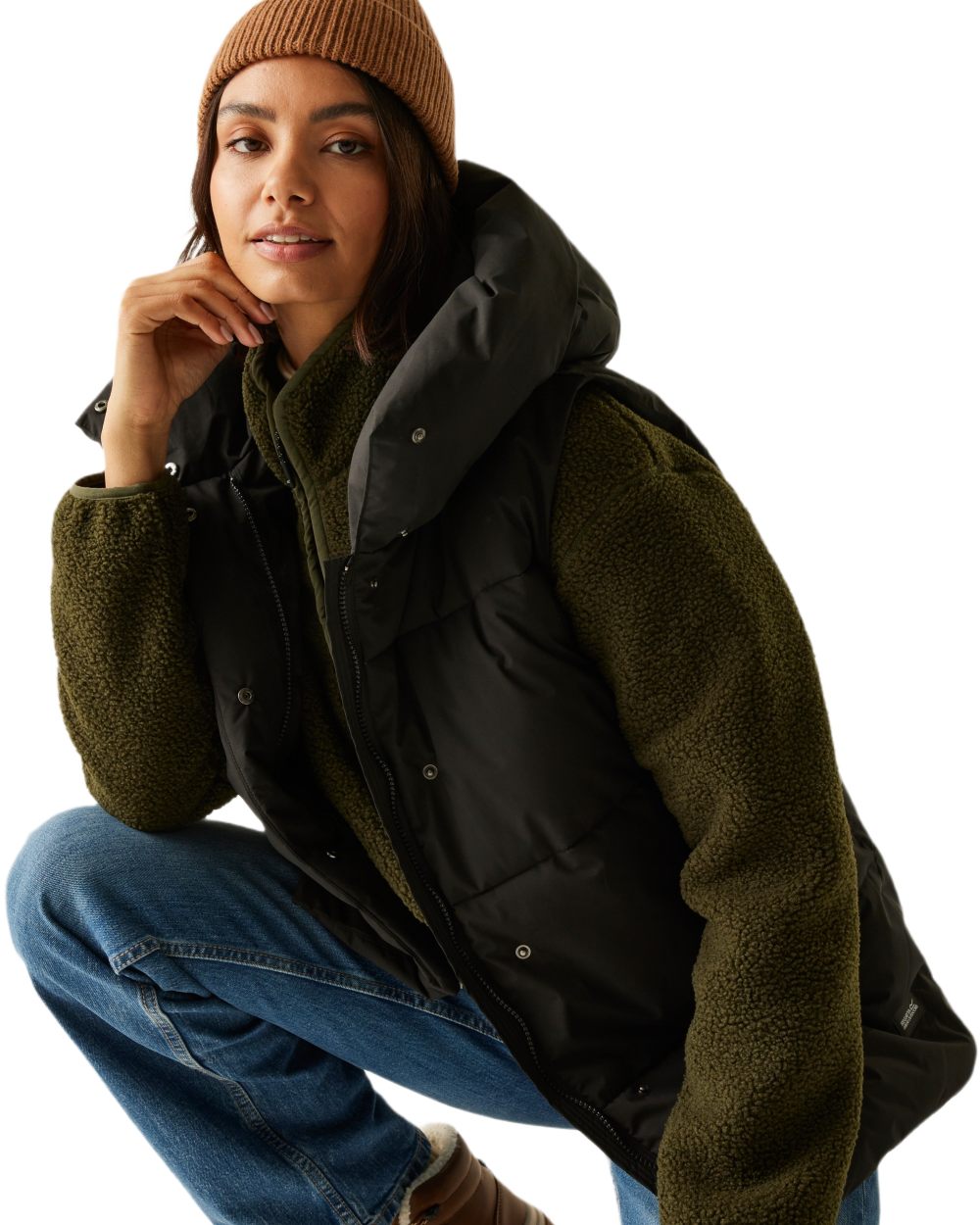 Black Coloured Regatta Womens Kelse Gilet on white background 