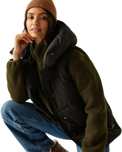 Black Coloured Regatta Womens Kelse Gilet on white background 