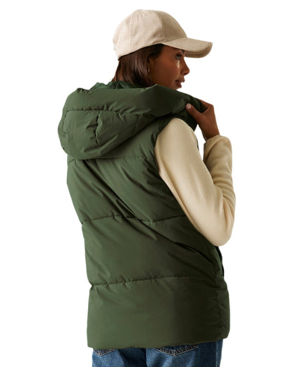 Dark Khaki Coloured Regatta Womens Kelse Gilet on white background 
