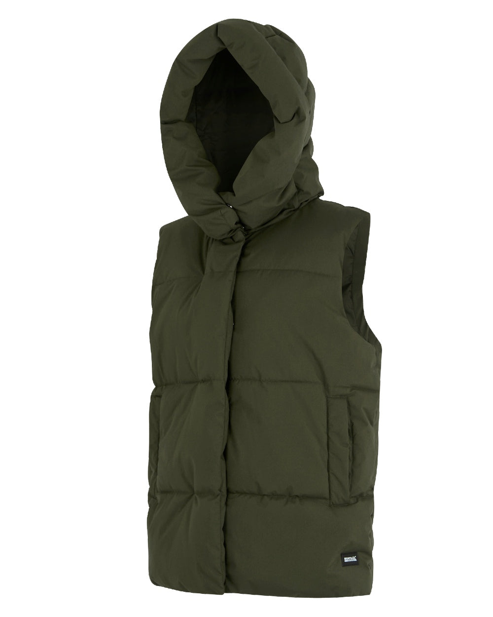Dark Khaki Coloured Regatta Womens Kelse Gilet on white background 