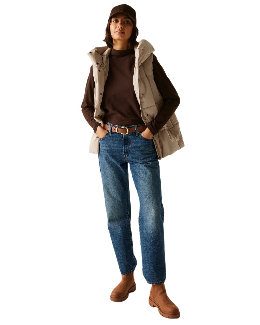 Soft Taupe Coloured Regatta Womens Kelse Gilet on white background 