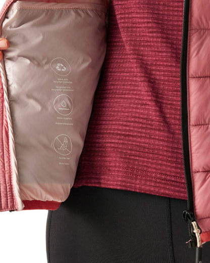 Dusty Rose Coloured Regatta Womens Marizion Quilted Jacket on white background 