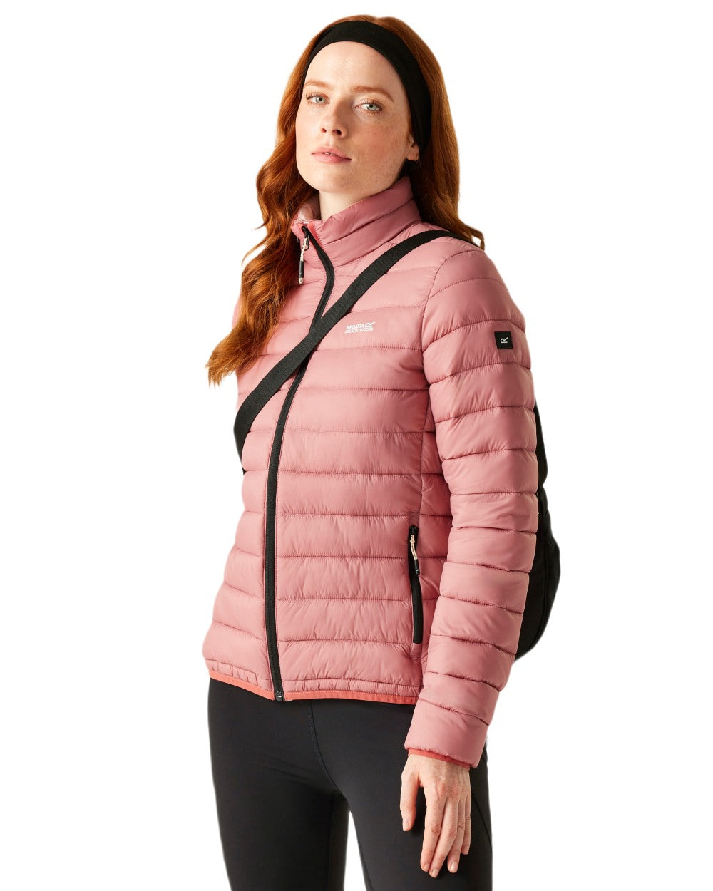 Dusty Rose Coloured Regatta Womens Marizion Quilted Jacket on white background 