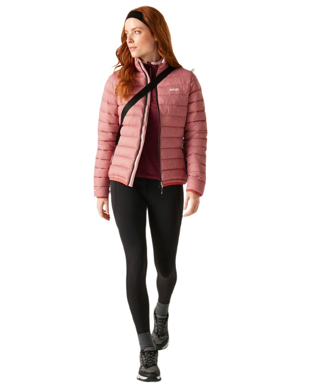 Dusty Rose Coloured Regatta Womens Marizion Quilted Jacket on white background 