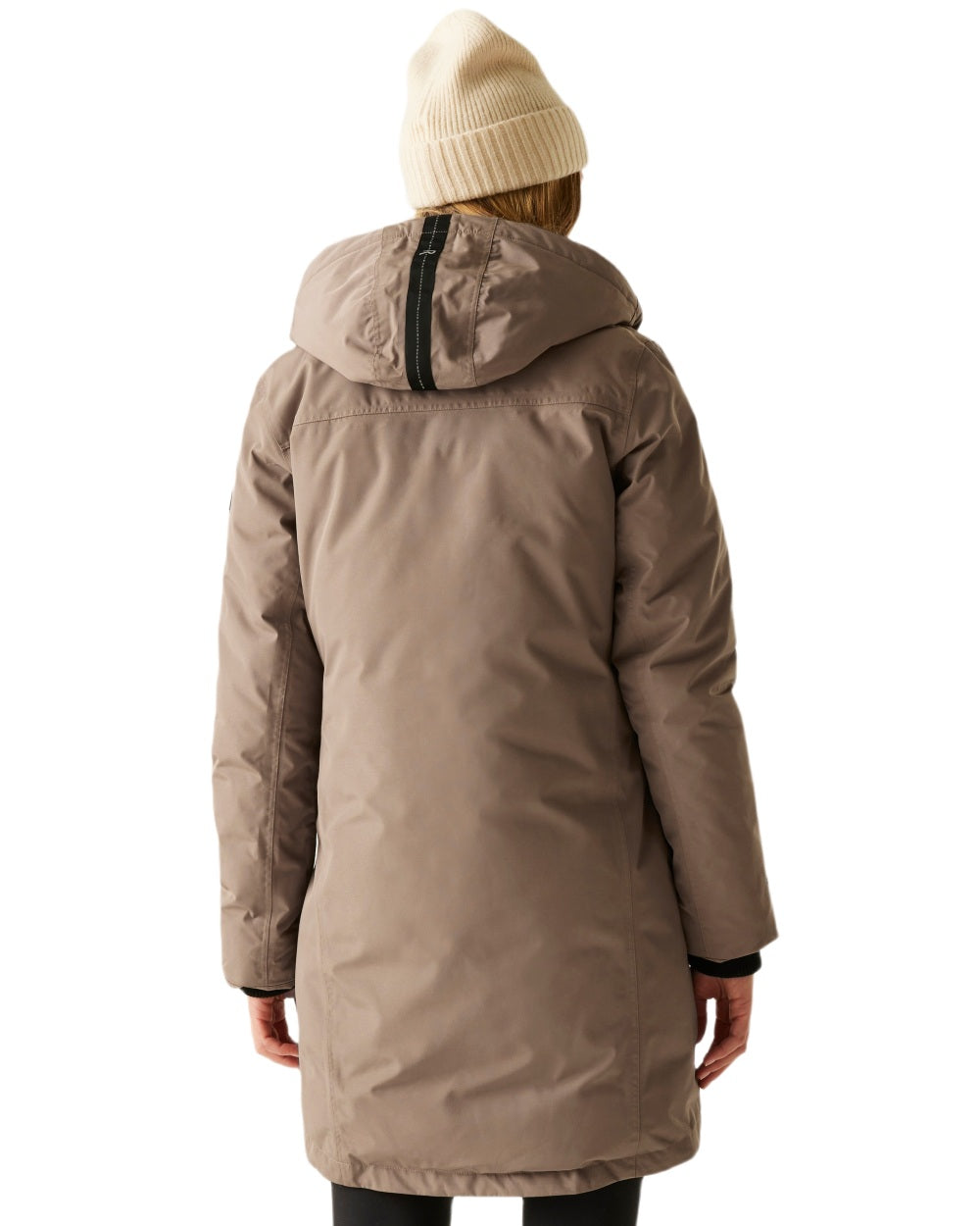 Mocha Perfectly Pale Coloured Regatta Womens Marron Waterproof Insulated Jacket on white background 