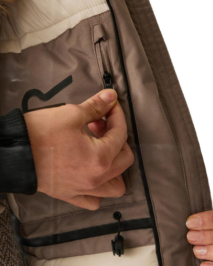 Mocha Perfectly Pale Coloured Regatta Womens Marron Waterproof Insulated Jacket on white background 