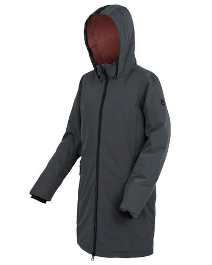 Seal Grey Dusty Rose Coloured Regatta Womens Marron Waterproof Insulated Jacket on white background 