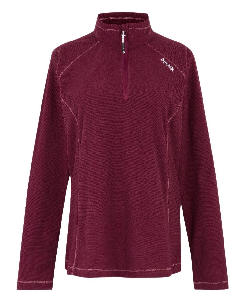 Dark Pimento Coloured Regatta Womens Montes Lightweight Half-Zip Fleece on white background 