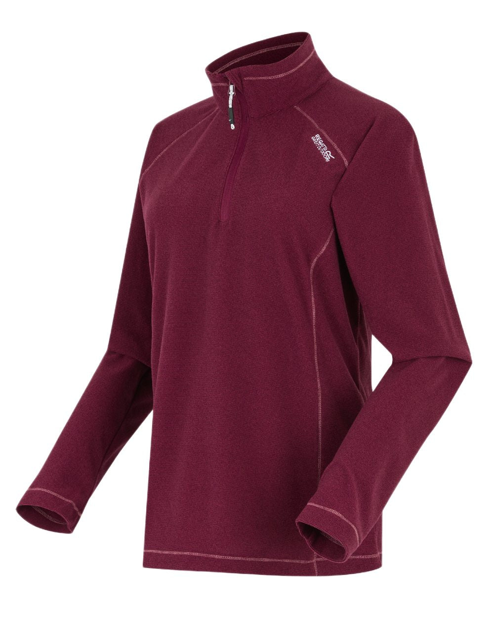 Dark Pimento Coloured Regatta Womens Montes Lightweight Half-Zip Fleece on white background 
