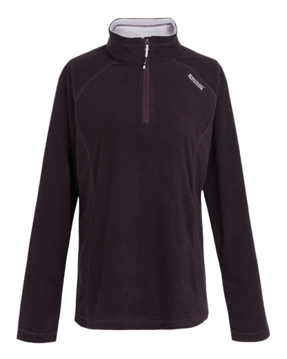 Deep Plum Black Coloured Regatta Womens Montes Lightweight Half-Zip Fleece on white background 