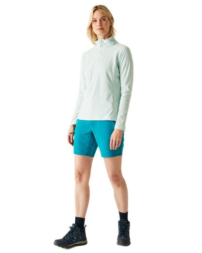 Icy Morn White Coloured Regatta Womens Montes Lightweight Half-Zip Fleece on white background 