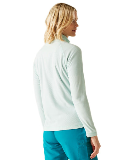 Icy Morn White Coloured Regatta Womens Montes Lightweight Half-Zip Fleece on white background 