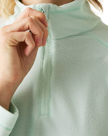 Icy Morn White Coloured Regatta Womens Montes Lightweight Half-Zip Fleece on white background 