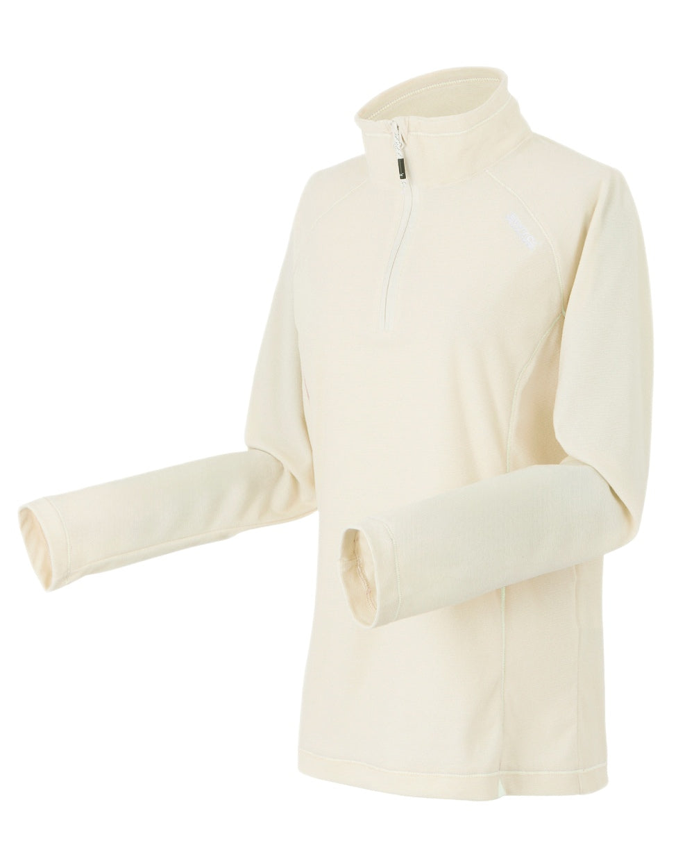 Light Vanilla White Coloured Regatta Womens Montes Lightweight Half-Zip Fleece on white background 