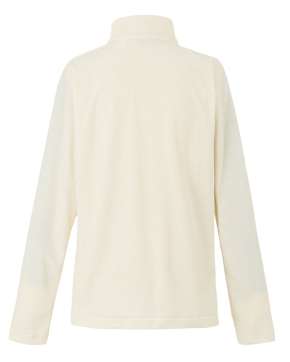 Light Vanilla White Coloured Regatta Womens Montes Lightweight Half-Zip Fleece on white background 