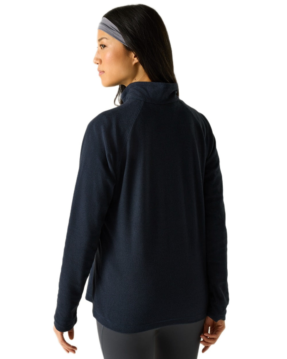 Navy Blue Coloured Regatta Womens Montes Lightweight Half-Zip Fleece on white background 