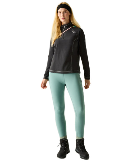 Seal Grey Ash Coloured Regatta Womens Montes Lightweight Half-Zip Fleece on white background 