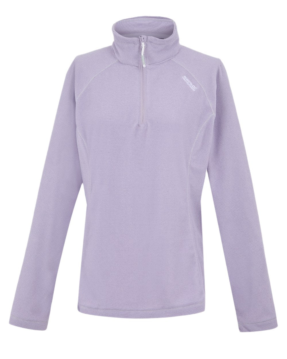 Wisteria Lilac Thistle Coloured Regatta Womens Montes Lightweight Half-Zip Fleece on white background 
