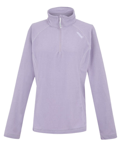 Wisteria Lilac Thistle Coloured Regatta Womens Montes Lightweight Half-Zip Fleece on white background 