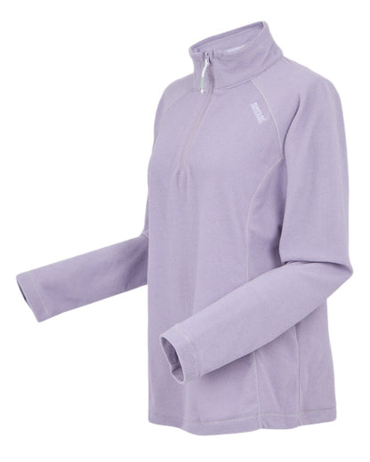 Wisteria Lilac Thistle Coloured Regatta Womens Montes Lightweight Half-Zip Fleece on white background 