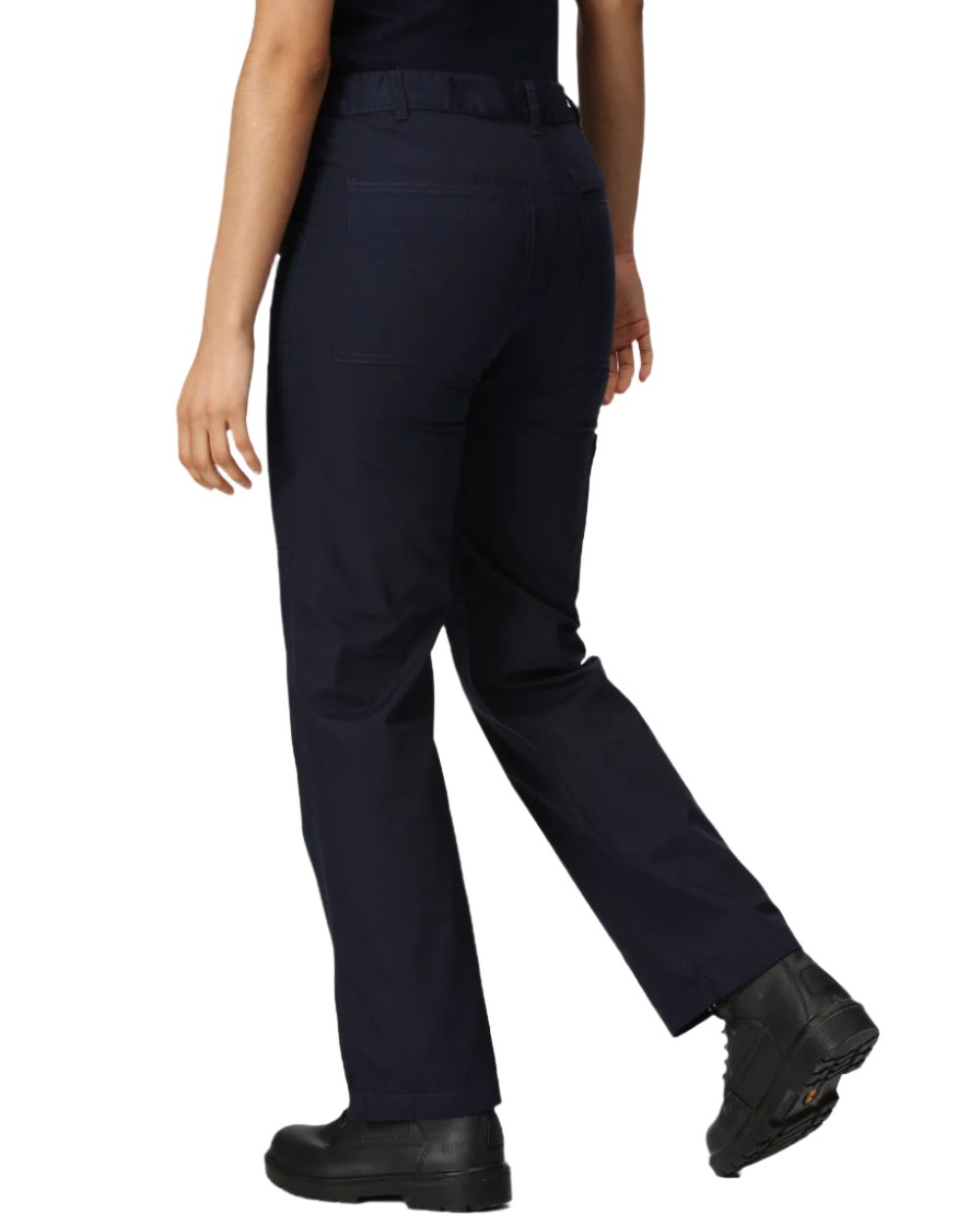 Navy coloured Regatta Womens New Action II Trousers on white background 