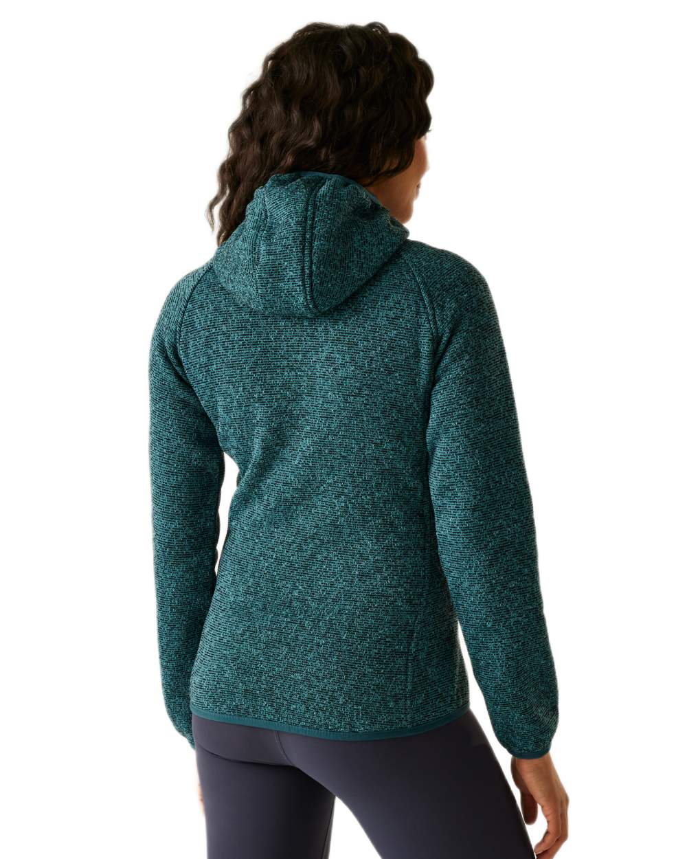 Blue Coloured Regatta Womens Newhill Hooded Full Zip Fleece on white background 