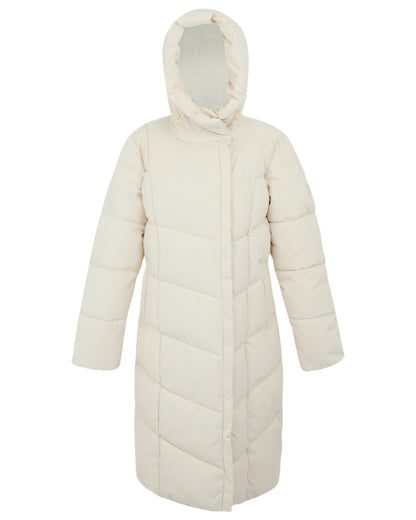 Light Vanilla Coloured Regatta Womens Nurie Quilted Jacket on white background 
