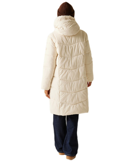 Light Vanilla Coloured Regatta Womens Nurie Quilted Jacket on white background 