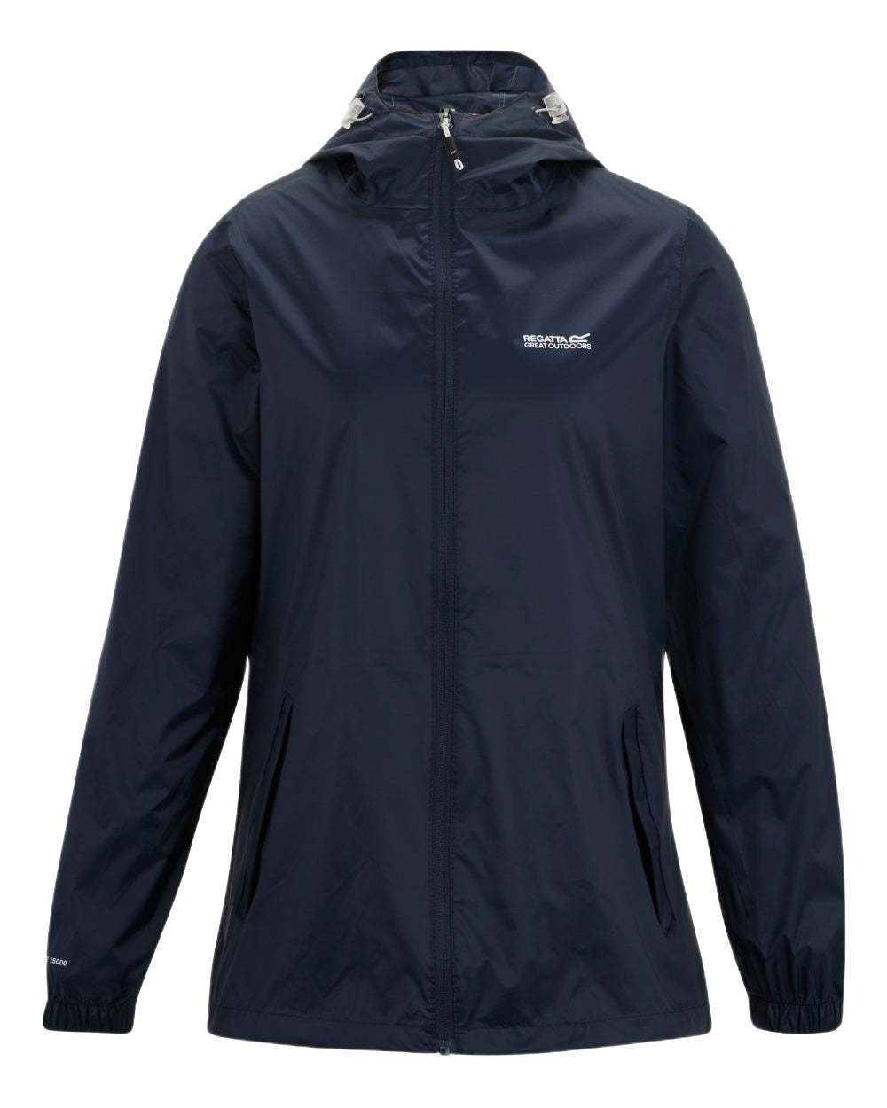 Midnight Coloured Regatta Womens Pack-It III Waterproof Jacket on white background 
