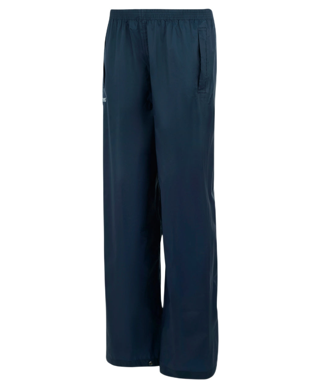 Midnight Coloured Regatta Womens Pack It Waterproof Overtrousers on white background 