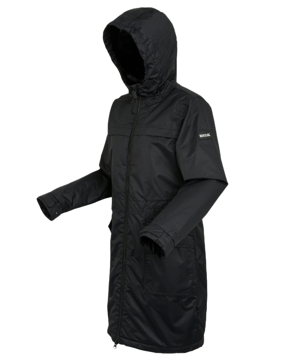 Black Coloured Regatta Womens Romine II Waterproof Parka Jacket on white background 