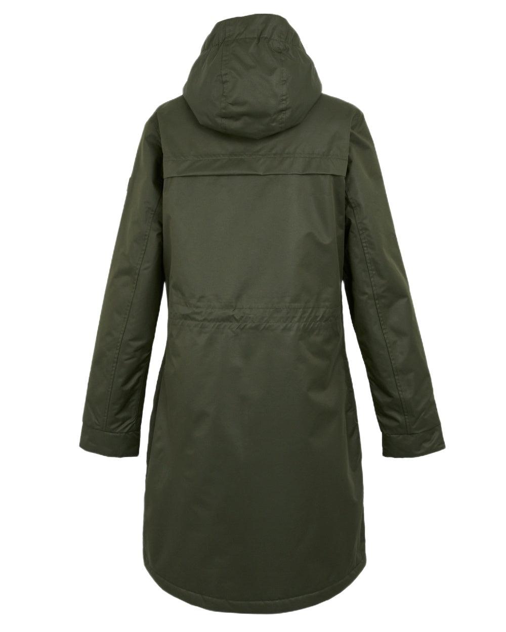 Dark Khaki Black Coloured Regatta Womens Romine II Waterproof Parka Jacket on white background 
