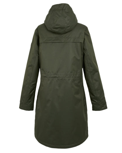 Dark Khaki Black Coloured Regatta Womens Romine II Waterproof Parka Jacket on white background 