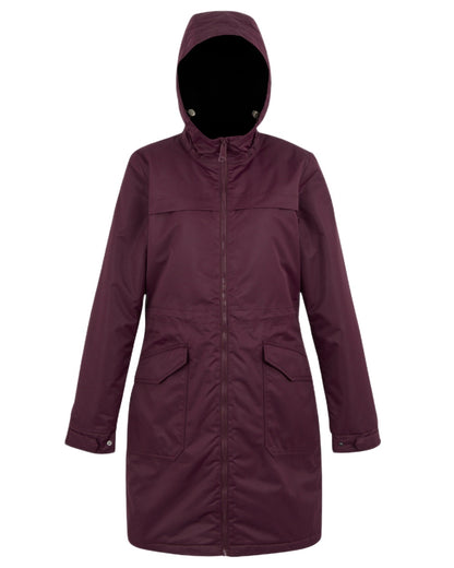 Fig Black Coloured Regatta Womens Romine II Waterproof Parka Jacket on white background 