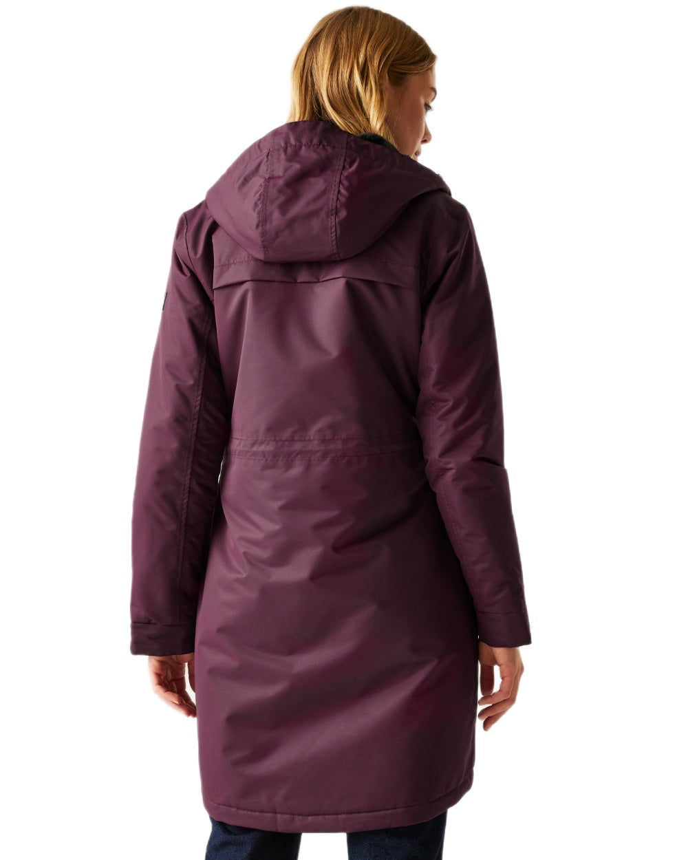 Fig Black Coloured Regatta Womens Romine II Waterproof Parka Jacket on white background 