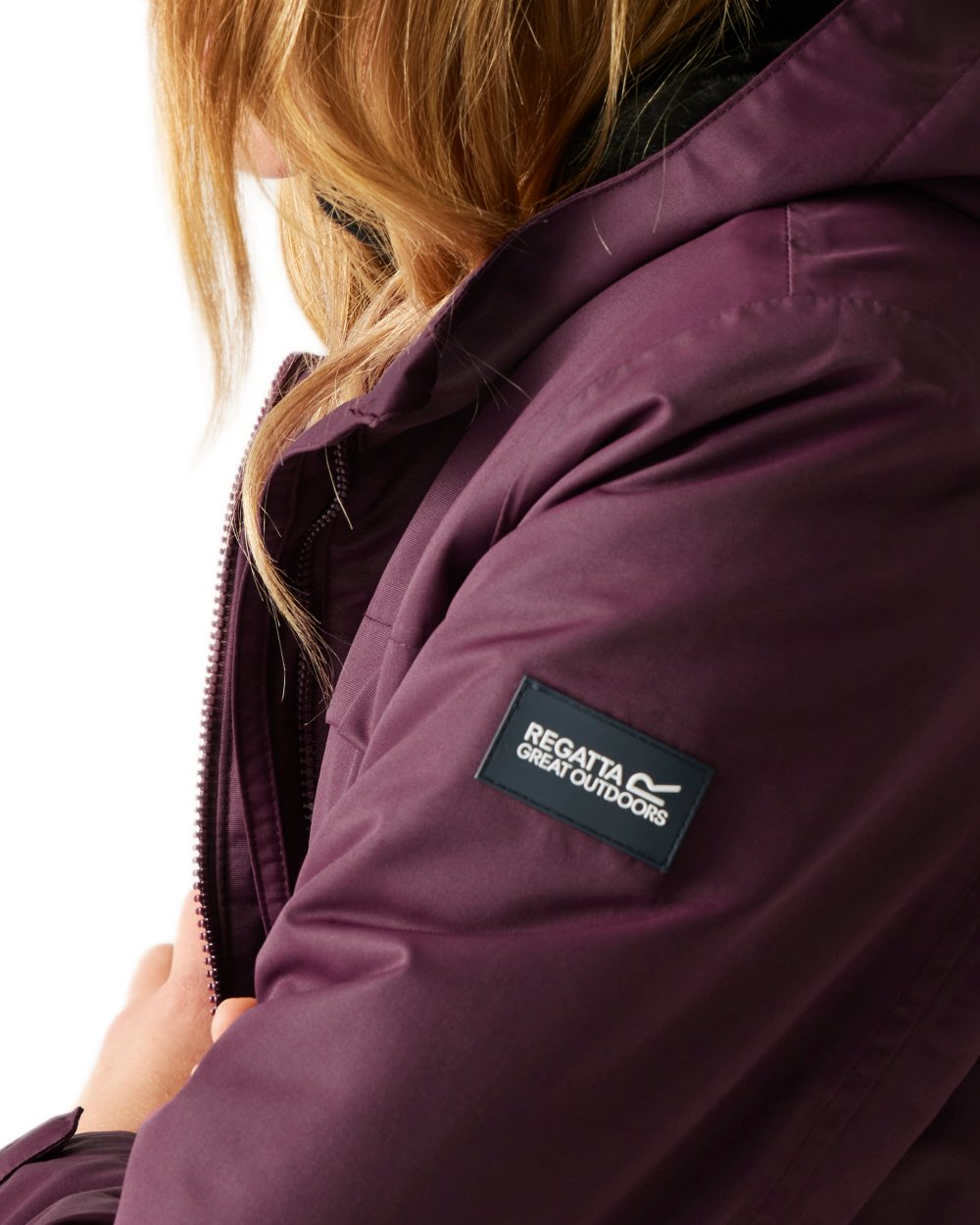 Fig Black Coloured Regatta Womens Romine II Waterproof Parka Jacket on white background 