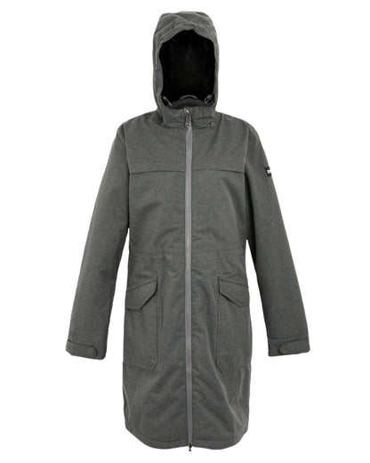 Grey Sky Marl Black Coloured Regatta Womens Romine II Waterproof Parka Jacket on white background 