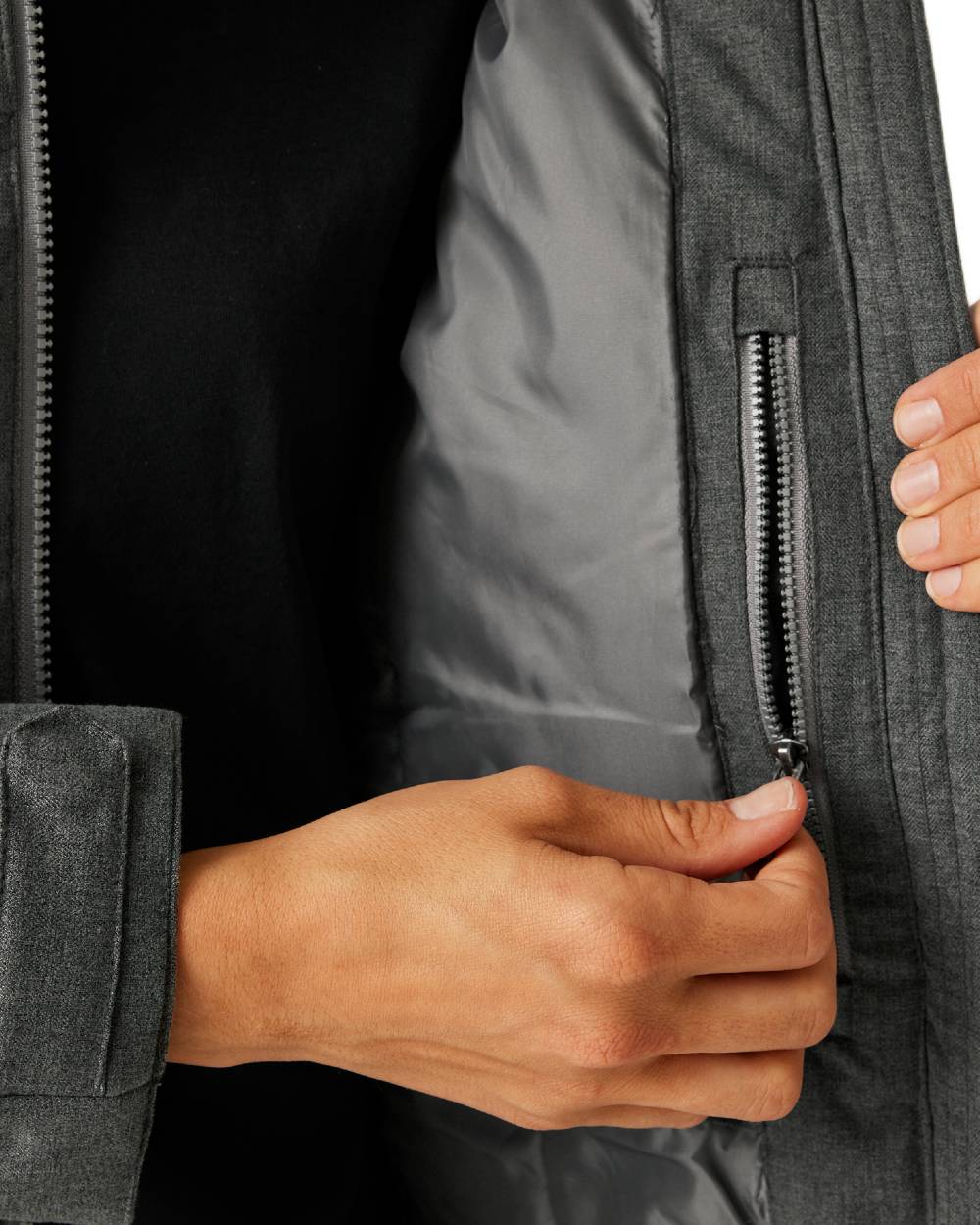 Grey Sky Marl Black Coloured Regatta Womens Romine II Waterproof Parka Jacket on white background 