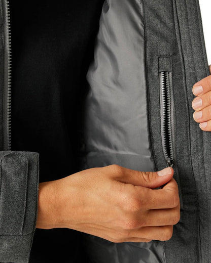 Grey Sky Marl Black Coloured Regatta Womens Romine II Waterproof Parka Jacket on white background 