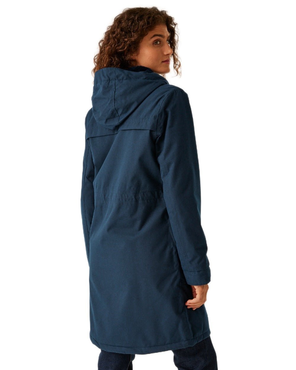 Navy Marl Coloured Regatta Womens Romine II Waterproof Parka Jacket on white background 