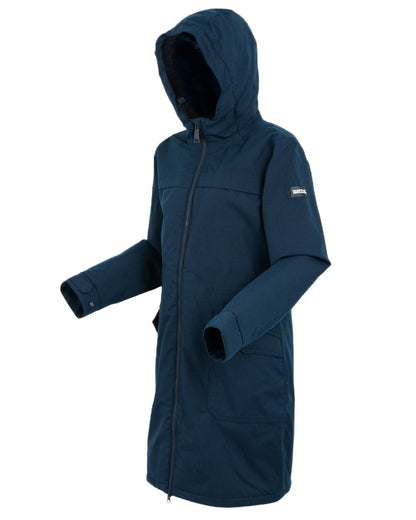 Navy Marl Coloured Regatta Womens Romine II Waterproof Parka Jacket on white background 
